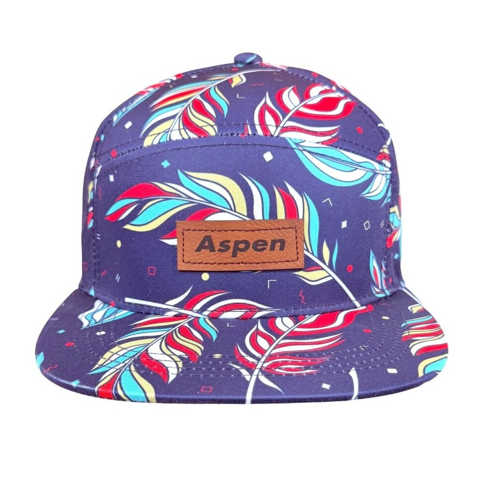 Aksels Wild Feathers Camper Hat, - Feather Print Snapback - NWT - Unisex